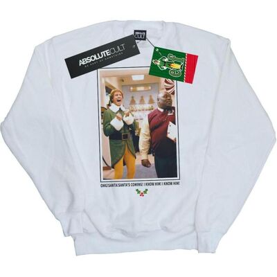 Elf, Herren, Pullover, OMG Santa Photo Sweatshirt, Weiss, (L) Elf, Herren, Pullover, OMG Santa Photo Sweatshirt, Weiss, (L)