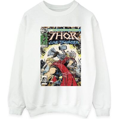 Marvel, Herren, Pullover, Thor Love And Thunder Vintage Poster Sweatshirt, Weiss, (M) Marvel, Herren, Pullover, Thor Love And Thunder Vintage Poster Sweatshirt, Weiss, (M)