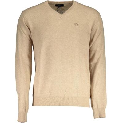 La Martina, Herren, Pullover, Beigefarbener Pullover aus Wolle für Männer, Beige, (XL) La Martina, Herren, Pullover, Beigefarbener Pullover aus Wolle für Männer, Beige, (XL)