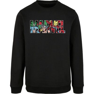 Absolute Cult, Herren, Pullover, Marvel Logo Character Infill Crewneck - 117509, Schwarz, (S) Absolute Cult, Herren, Pullover, Marvel Logo Character Infill Crewneck - 117509, Schwarz, (S)