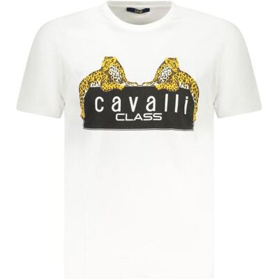 Cavalli Class, Herren, Shirts, White Cotton Men's T-Shirt, Weiss, (M) Cavalli Class, Herren, Shirts, White Cotton Men's T-Shirt, Weiss, (M)