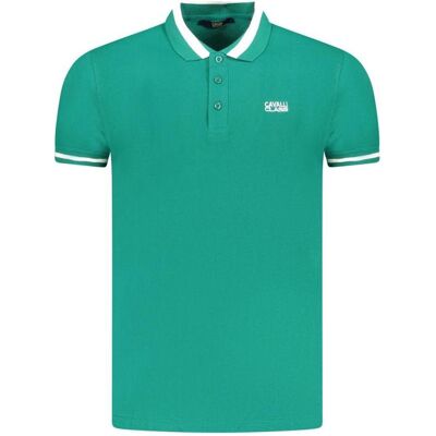 Cavalli Class, Herren, Shirts, Verde Cotton Men Polo, Grün, (L) Cavalli Class, Herren, Shirts, Verde Cotton Men Polo, Grün, (L)