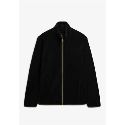 Superdry, Herren, Outdoorjacken, Estate Fleecejacke mit durchgehendem Reissverschluss (S), Schwarz, S Superdry, Herren, Outdoorjacken, Estate Fleecejacke mit durchgehendem Reissverschluss (S), Schwarz, S