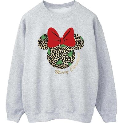Disney Herren, Pullover, Minnie Mouse Leopard Christmas Sweatshirt, Grau, (S) Disney Herren, Pullover, Minnie Mouse Leopard Christmas Sweatshirt, Grau, (S)