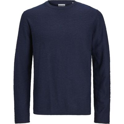Jack & Jones, Herren, Pullover, Einfarbig Strickpullover mit Rundhals Strickpullover mit Rundhals, Blau, (S) Jack & Jones, Herren, Pullover, Einfarbig Strickpullover mit Rundhals Strickpullover mit Rundhals, Blau, (S)