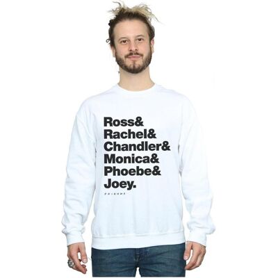 Friends, Herren, Pullover, First Names Text Sweatshirt, Weiss, (XL) Friends, Herren, Pullover, First Names Text Sweatshirt, Weiss, (XL)