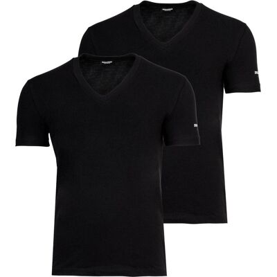 Dsquared2, Herren, Shirts, T-Shirt Casual Bequem sitzend TWIN PACK V-NECK T-SHIRT, Schwarz, (XXL) Dsquared2, Herren, Shirts, T-Shirt Casual Bequem sitzend TWIN PACK V-NECK T-SHIRT, Schwarz, (XXL)