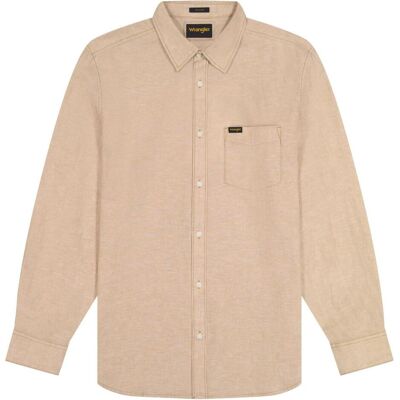 Wrangler, Herren, Hemden, Langarmhemd 1 Pocket, Beige, (L) Wrangler, Herren, Hemden, Langarmhemd 1 Pocket, Beige, (L)