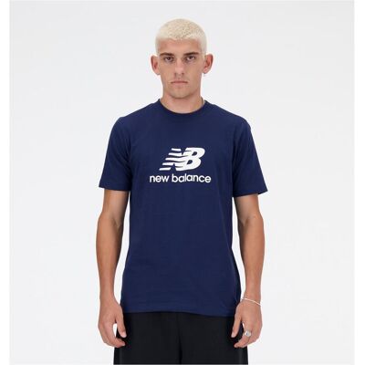 New Balance, Herren, Shirts, Stacked Logo T-Shirt, Blau, (M) New Balance, Herren, Shirts, Stacked Logo T-Shirt, Blau, (M)