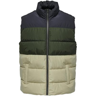 Only & Sons, Herren, Westen, Gesteppte Weste, Blau, (M) Only & Sons, Herren, Westen, Gesteppte Weste, Blau, (M)