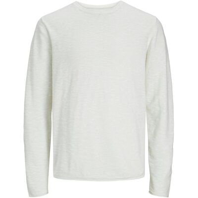 Jack & Jones, Herren, Pullover, Einfarbig Strickpullover mit Rundhals Strickpullover mit Rundhals, Weiss, (S) Jack & Jones, Herren, Pullover, Einfarbig Strickpullover mit Rundhals Strickpullover mit Rundhals, Weiss, (S)