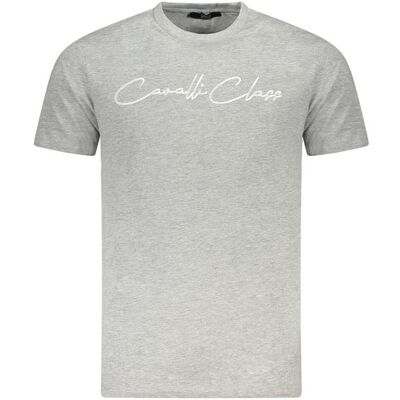 Cavalli Class, Herren, Shirts, Grigio Cotton Men T-Shirt, Grau, (L) Cavalli Class, Herren, Shirts, Grigio Cotton Men T-Shirt, Grau, (L)