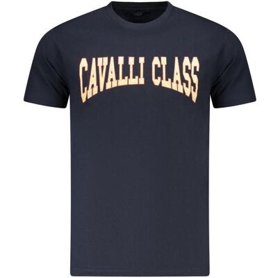 Cavalli Class, Herren, Shirts, Blue Cotton Men T-Shirt, Blau, (XL) Cavalli Class, Herren, Shirts, Blue Cotton Men T-Shirt, Blau, (XL)