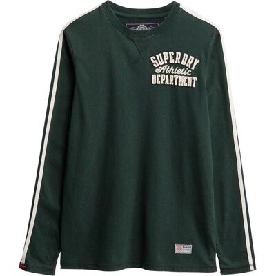 Superdry, Herren, Blusen, Vintage Athletic Langarmoberteil mit Streifen, Grün, (XL) Superdry, Herren, Blusen, Vintage Athletic Langarmoberteil mit Streifen, Grün, (XL)