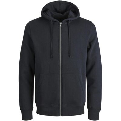 Jack & Jones, Herren, Pullover, Kapuzensweatjacke, Schwarz, (L) Jack & Jones, Herren, Pullover, Kapuzensweatjacke, Schwarz, (L)