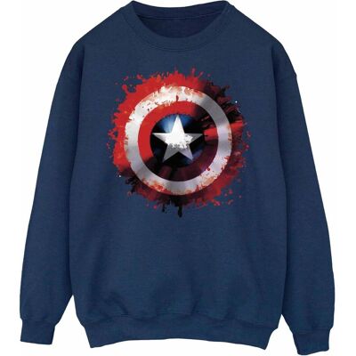 Marvel, Herren, Pullover, Avengers Captain America Kunst Schild Baumwolle Sweatshirt, Blau, (M) Marvel, Herren, Pullover, Avengers Captain America Kunst Schild Baumwolle Sweatshirt, Blau, (M)