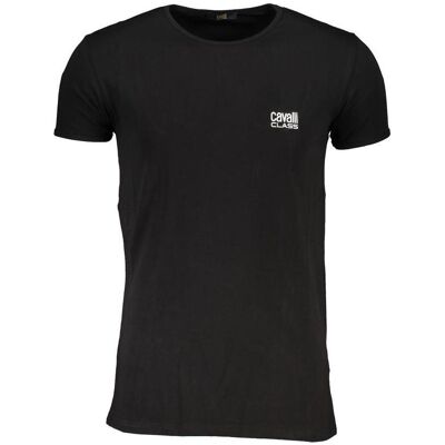 Cavalli Class, Herren, Shirts, Black Cotton Men's T-Shirt, Schwarz, (S) Cavalli Class, Herren, Shirts, Black Cotton Men's T-Shirt, Schwarz, (S)