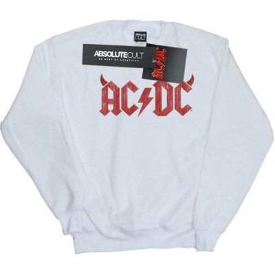 AC/DC, Herren, Pullover, Horns Logo Baumwolle Sweatshirt, Weiss, (M) AC/DC, Herren, Pullover, Horns Logo Baumwolle Sweatshirt, Weiss, (M)
