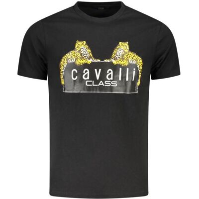Cavalli Class, Herren, Shirts, Black Cotton Men's T-Shirt, Schwarz, (M) Cavalli Class, Herren, Shirts, Black Cotton Men's T-Shirt, Schwarz, (M)