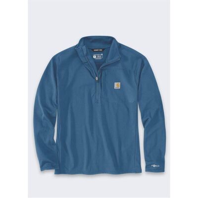 Carhartt, Herren, Funktionsshirt, Force Mock Neck Funktions-T-Shirt in Blau (XL), Blau, XL Carhartt, Herren, Funktionsshirt, Force Mock Neck Funktions-T-Shirt in Blau (XL), Blau, XL