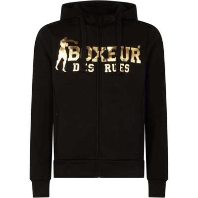 Boxeur des Rues, Herren, Pullover, Sweatjacke Hooded Full Zip Sweatshirt, Gold, Schwarz, (S) Boxeur des Rues, Herren, Pullover, Sweatjacke Hooded Full Zip Sweatshirt, Gold, Schwarz, (S)