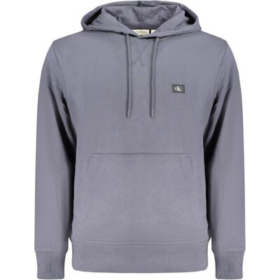 Calvin Klein Jeans, Herren, Pullover, Woven Label Hoodie, Blau, (L) Calvin Klein Jeans, Herren, Pullover, Woven Label Hoodie, Blau, (L)