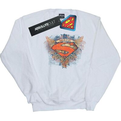 Dc Comics, Herren, Pullover, Superman Wings Shield Sweatshirt, Weiss, (L) Dc Comics, Herren, Pullover, Superman Wings Shield Sweatshirt, Weiss, (L)