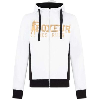 Boxeur des Rues, Herren, Pullover, Sweatjacke Hooded Full Zip Sweatshirt, Weiss, Gold, (L) Boxeur des Rues, Herren, Pullover, Sweatjacke Hooded Full Zip Sweatshirt, Weiss, Gold, (L)