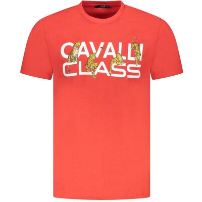Cavalli Class, Herren, Shirts, Red Cotton Men T-Shirt, Rot, (XL) Cavalli Class, Herren, Shirts, Red Cotton Men T-Shirt, Rot, (XL)