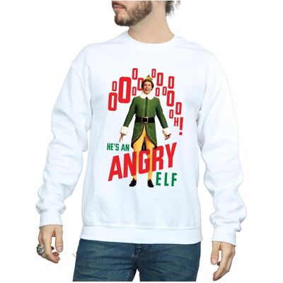 Elf, Herren, Pullover, Angry Sweatshirt, Weiss, (XL) Elf, Herren, Pullover, Angry Sweatshirt, Weiss, (XL)