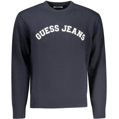 Guess Herren, Pullover, Jeans Blue Cotton Men's Sweater, Blau, (L) Guess Herren, Pullover, Jeans Blue Cotton Men's Sweater, Blau, (L)