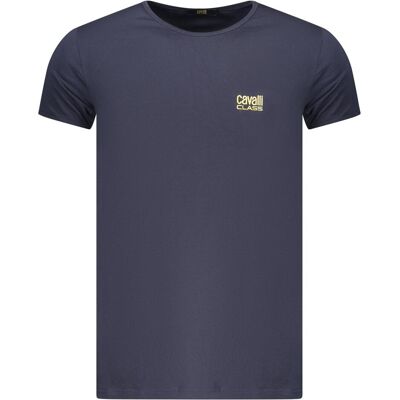 Cavalli Class, Herren, Shirts, "Blue Cotton Men T-Shirt", Blau, (L) Cavalli Class, Herren, Shirts, "Blue Cotton Men T-Shirt", Blau, (L)