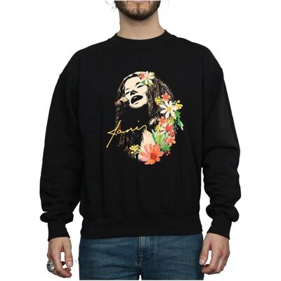 Janis Joplin, Herren, Pullover, Floral Pattern Sweatshirt, Schwarz, (L) Janis Joplin, Herren, Pullover, Floral Pattern Sweatshirt, Schwarz, (L)