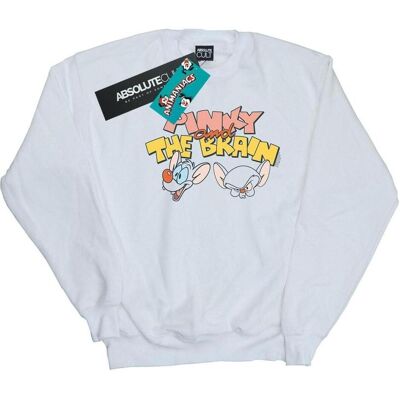 Universal Textiles, Herren, Pullover, Pinky And The Brain Heads Sweatshirt, Weiss, (S) Universal Textiles, Herren, Pullover, Pinky And The Brain Heads Sweatshirt, Weiss, (S)