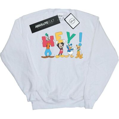 Disney Herren, Pullover, Mickey Mouse Friends Hey Sweatshirt, Weiss, (5XL) Disney Herren, Pullover, Mickey Mouse Friends Hey Sweatshirt, Weiss, (5XL)