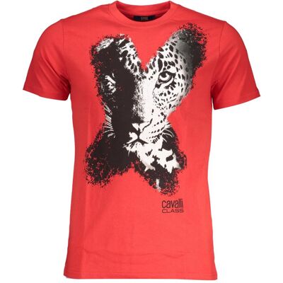 Cavalli Class, Herren, Shirts, Rosso Cotton Mens T-Shirt, Rot, (L) Cavalli Class, Herren, Shirts, Rosso Cotton Mens T-Shirt, Rot, (L)