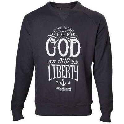Bioworld, Herren, Shirts, Uncharted 4: For God and Liberty - Pullover (S), Grau, (S) Bioworld, Herren, Shirts, Uncharted 4: For God and Liberty - Pullover (S), Grau, (S)