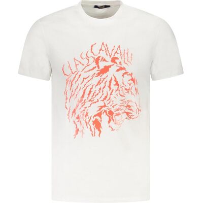 Cavalli Class, Herren, Shirts, Bianco Cotton Men T-Shirt, Weiss, (L) Cavalli Class, Herren, Shirts, Bianco Cotton Men T-Shirt, Weiss, (L)