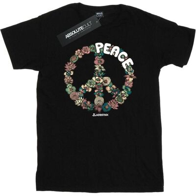 Woodstock, Herren, Shirts, Floral Peace TShirt, Schwarz, (M) Woodstock, Herren, Shirts, Floral Peace TShirt, Schwarz, (M)