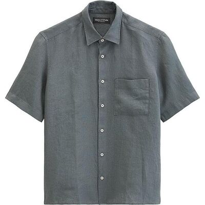 Marc O' Polo Hemden, Linen Shirt Short Sleeve, Blau, (M) Marc O' Polo Hemden, Linen Shirt Short Sleeve, Blau, (M)