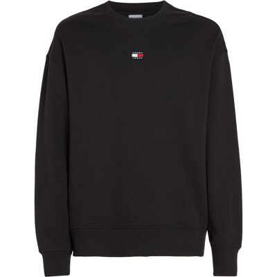 Tommy Jeans, Herren, Pullover, Relaxed Badge, Schwarz, (L) Tommy Jeans, Herren, Pullover, Relaxed Badge, Schwarz, (L)
