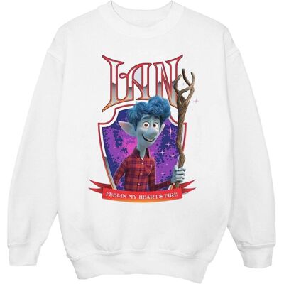 Disney Herren, Pullover, Onward Ian Heart's Fire Sweatshirt, Weiss, (L) Disney Herren, Pullover, Onward Ian Heart's Fire Sweatshirt, Weiss, (L)