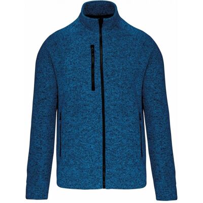 Kariban, Herren, Pullover, Melierte Jacke mit Reissverschluss, Blau, (4XL) Kariban, Herren, Pullover, Melierte Jacke mit Reissverschluss, Blau, (4XL)