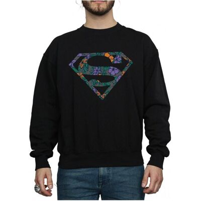 Dc Comics, Herren, Pullover, Superman Floral Logo 1 Sweatshirt, Schwarz, (L) Dc Comics, Herren, Pullover, Superman Floral Logo 1 Sweatshirt, Schwarz, (L)