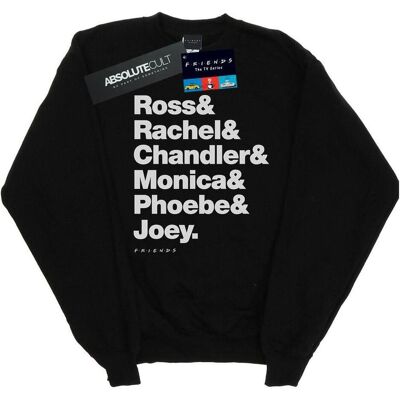 Friends, Herren, Pullover, First Names Text Sweatshirt, Schwarz, (5XL) Friends, Herren, Pullover, First Names Text Sweatshirt, Schwarz, (5XL)