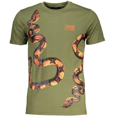 Cavalli Class, Herren, Shirts, Verde Cotton Mens T-Shirt, Grün, (XL) Cavalli Class, Herren, Shirts, Verde Cotton Mens T-Shirt, Grün, (XL)
