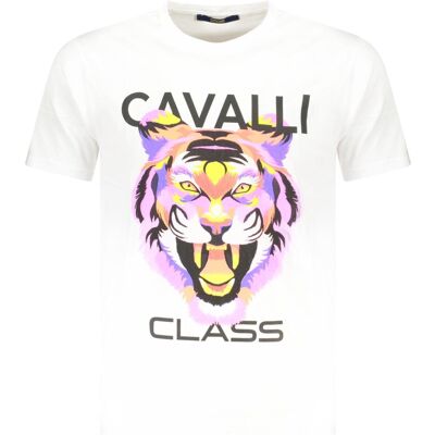 Cavalli Class, Herren, Shirts, Bianco Cotton Men T-Shirt, Weiss, (L) Cavalli Class, Herren, Shirts, Bianco Cotton Men T-Shirt, Weiss, (L)