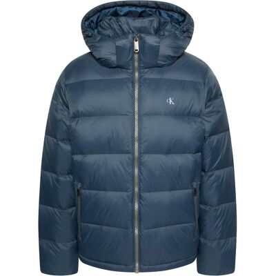 Calvin Klein Jeans, Herren, Winterjacken, Ls Nylon Zip Off Hood Down Puffe, Blau, (XL) Calvin Klein Jeans, Herren, Winterjacken, Ls Nylon Zip Off Hood Down Puffe, Blau, (XL)
