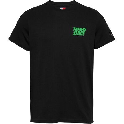 Tommy Jeans, Herren, Shirts, Tjm Slim Bubble Print Ss Tee Ext, Schwarz, (M) Tommy Jeans, Herren, Shirts, Tjm Slim Bubble Print Ss Tee Ext, Schwarz, (M)