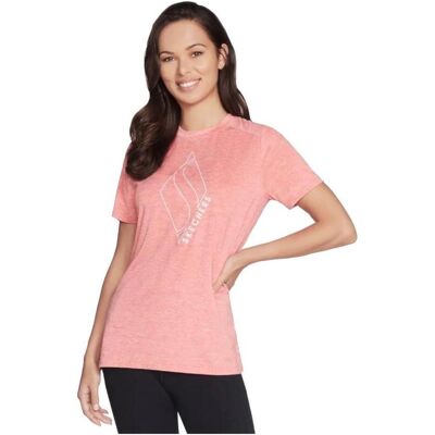 Skechers W1TS327CRL Pink Trainings-T-Shirt - T-Shirt Skechers W1TS327CRL Pink Trainings-T-Shirt - T-Shirt